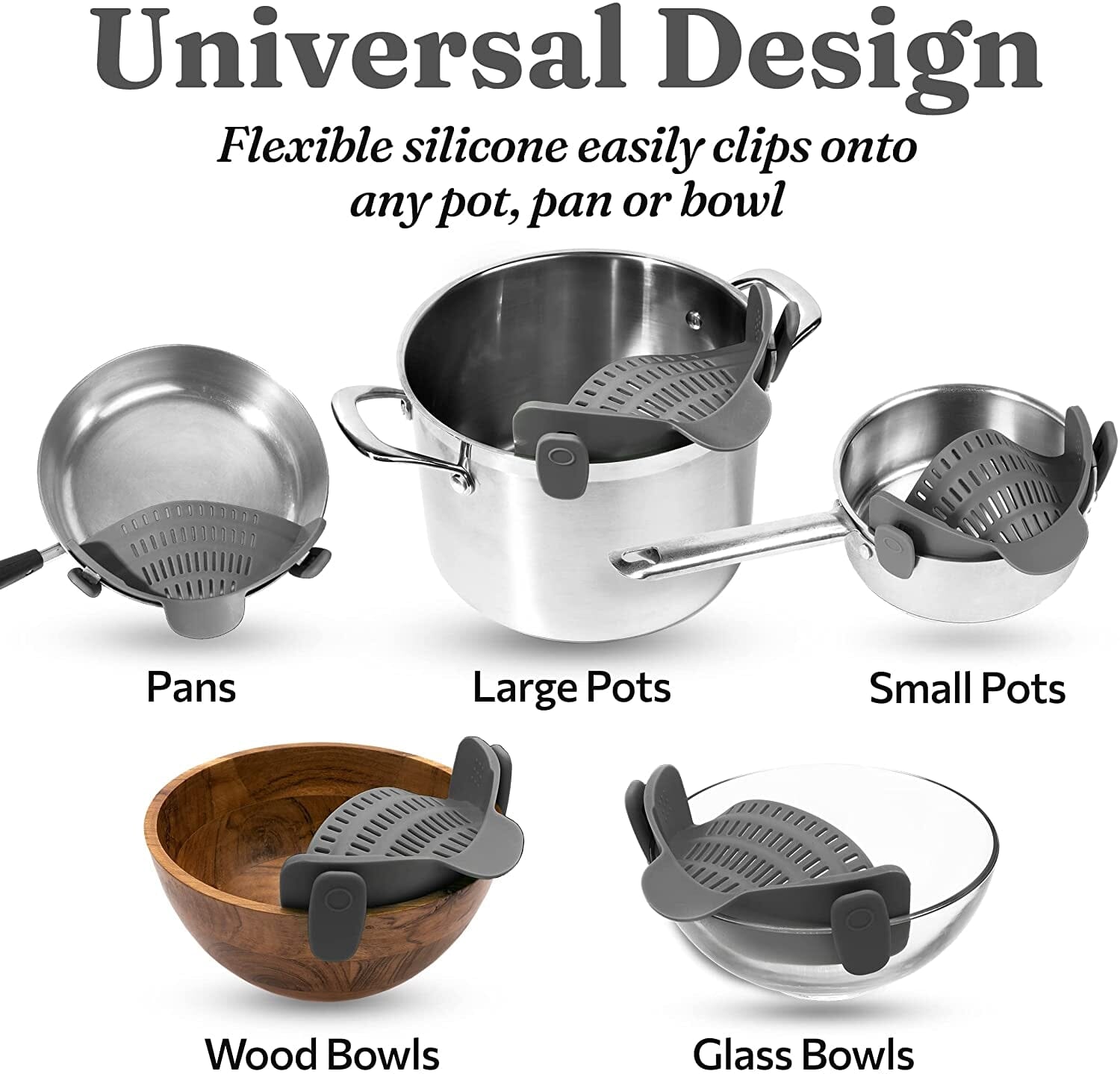 Snap N Strain Pot Strainer and Pasta Strainer - Tweety